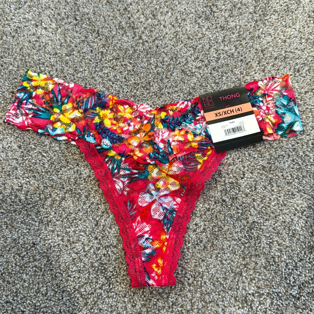 NWT No Boundaries Multi-Colored Floral Thong